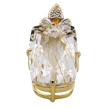 9ct Gold Rutilated Quartz Pendant